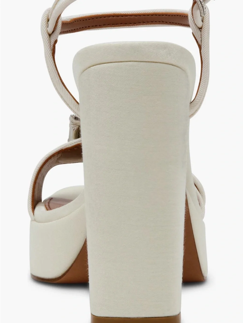 Steve Madden Liandra Satin Ivory Ankle Strap Platfrm Embellish Buckle Sz 10 NWB